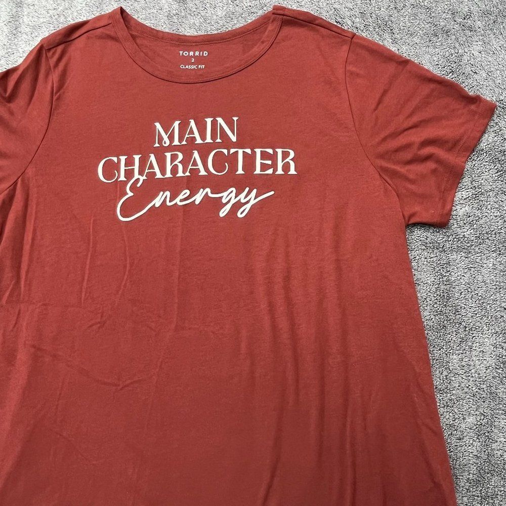 New Torrid Burnt Orange Main Character Energy Tee Shirt - Size 2X
